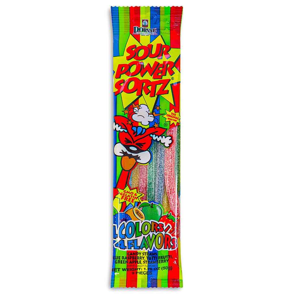 Sour Power Straws Sortz Assorted Flavor Pk