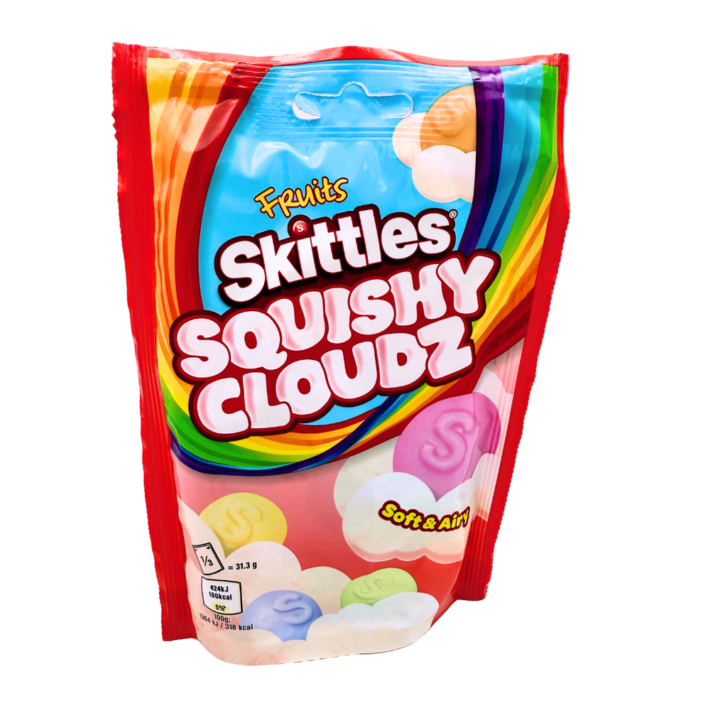 Skittles Squishy Cloudz FRUIT Soft Airy Gummy Candy 3.5 oz (UK)