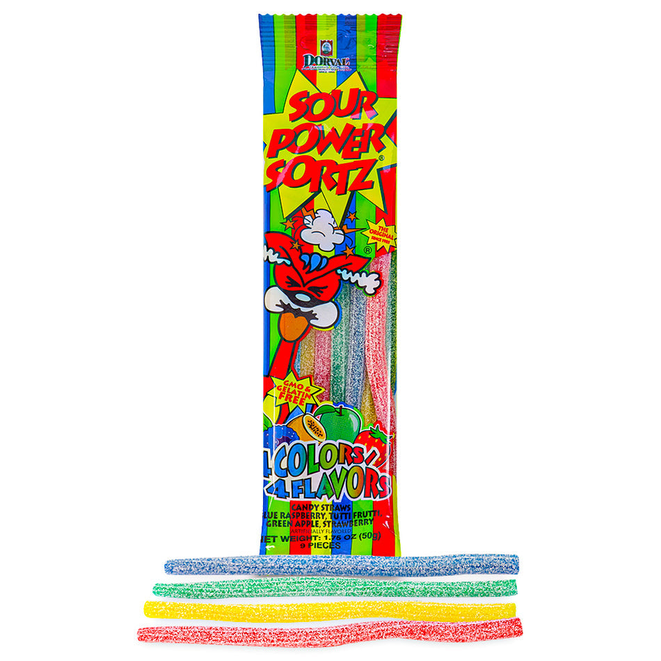 Sour Power Straws Sortz Assorted Flavor Pk