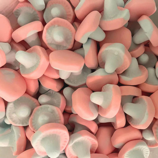 Swedish Mushroom Foam Candy blue and pink