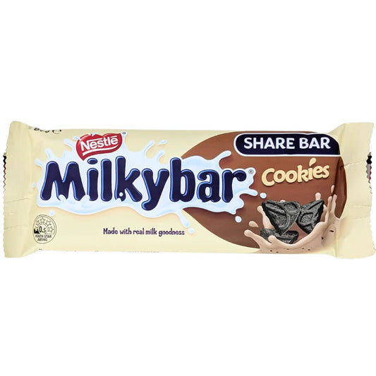 Milkybar Cookies Chocolate Bar Share Size (Australia)