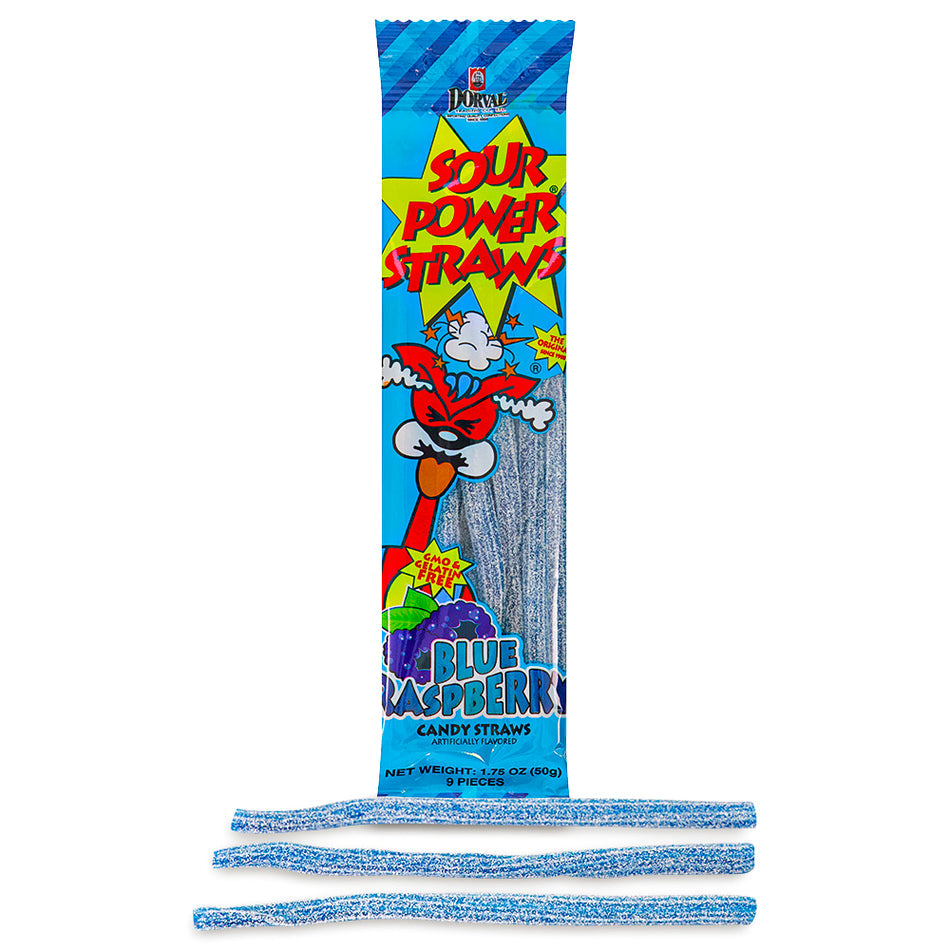 Sour Power Straws Blue Raspberry