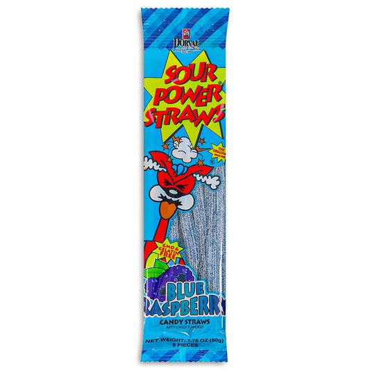Sour Power Straws Blue Raspberry